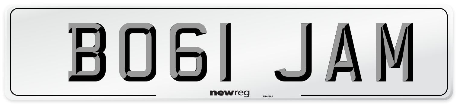 BO61 JAM Number Plate from New Reg